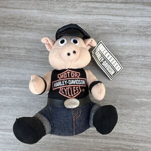 Harley Davidson Motorcycle Pig With Black Jacket Plush Toy-Motorcycle mascot!